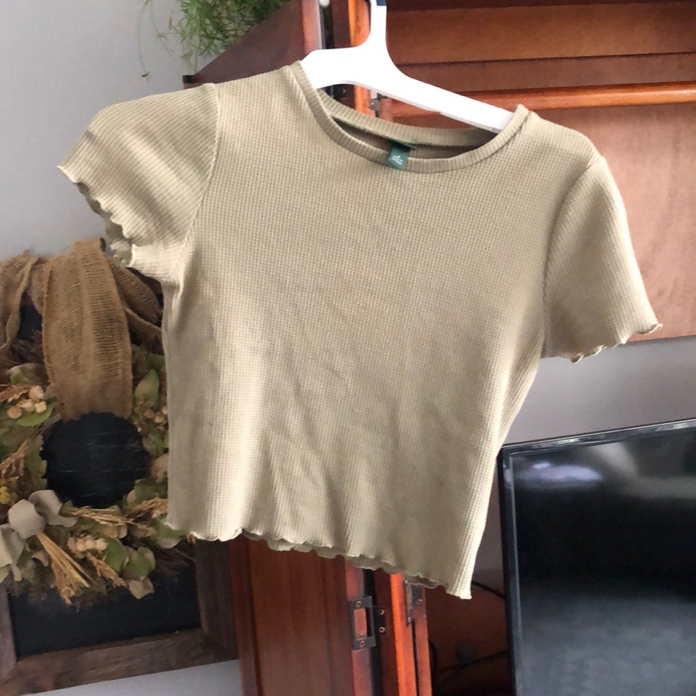 Olive Green Textured crop top